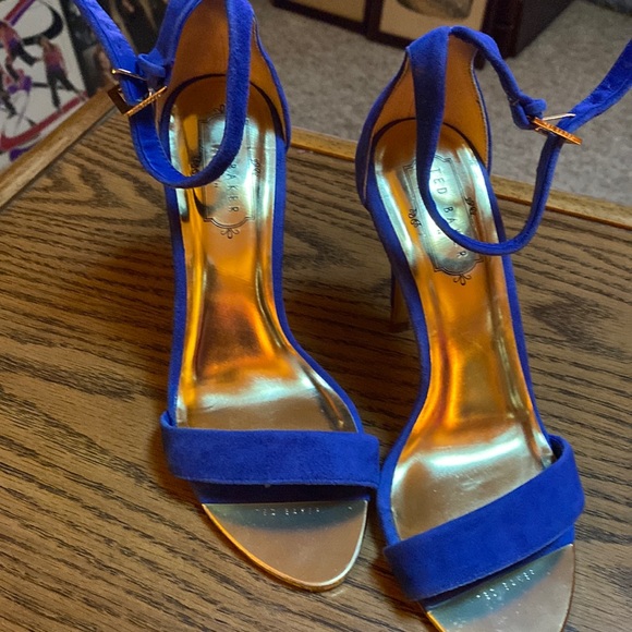 Womans blue suade type size 36 Ted baker heels reduced 1/8 - Picture 1 of 5